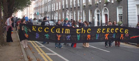 Reclaim the Streets banner in Dublin