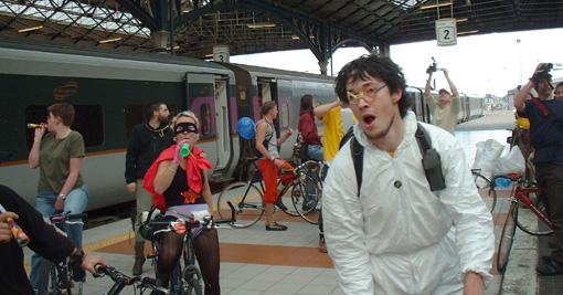 Critical Mass at Heuston station in Dublin
