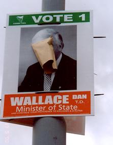 Brown envelope on election poster