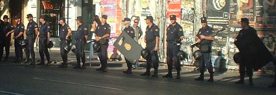 Riot cops in Seville