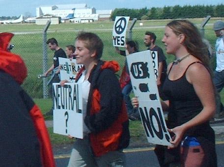 Marching to the airport