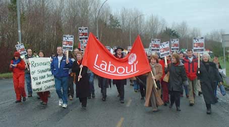 The Irish Labour Party at Shannon anti-war protest