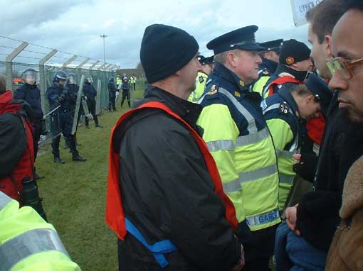 Riot police at Shannon