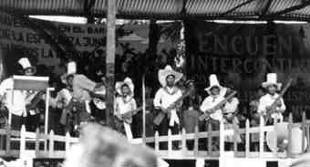 Kids dressed as old style Zapatistas